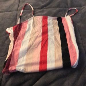 Striped tank body suit